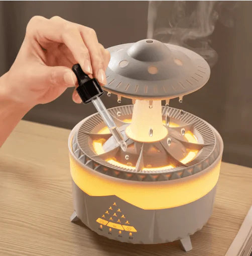 Mushroom Air Humidifier – 7-Color Lights & Aromatherapy
