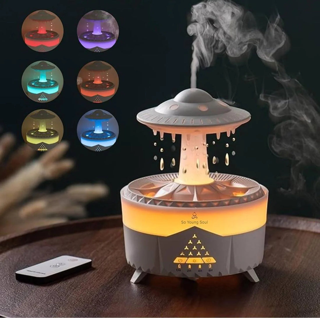 Mushroom Air Humidifier – 7-Color Lights & Aromatherapy